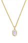 Kendra Scott Hallie Gold Short Pendant Necklace in White Opalescent Resin