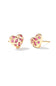 Kendra Scott Holland Gold Heart Stud Earrings in Pink Crystal