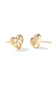 Kendra Scott Holland Gold Heart Stud Earrings in White Crystal