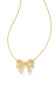 Kendra Scott Krista Gold Bow Short Pendant Necklace in White Mix