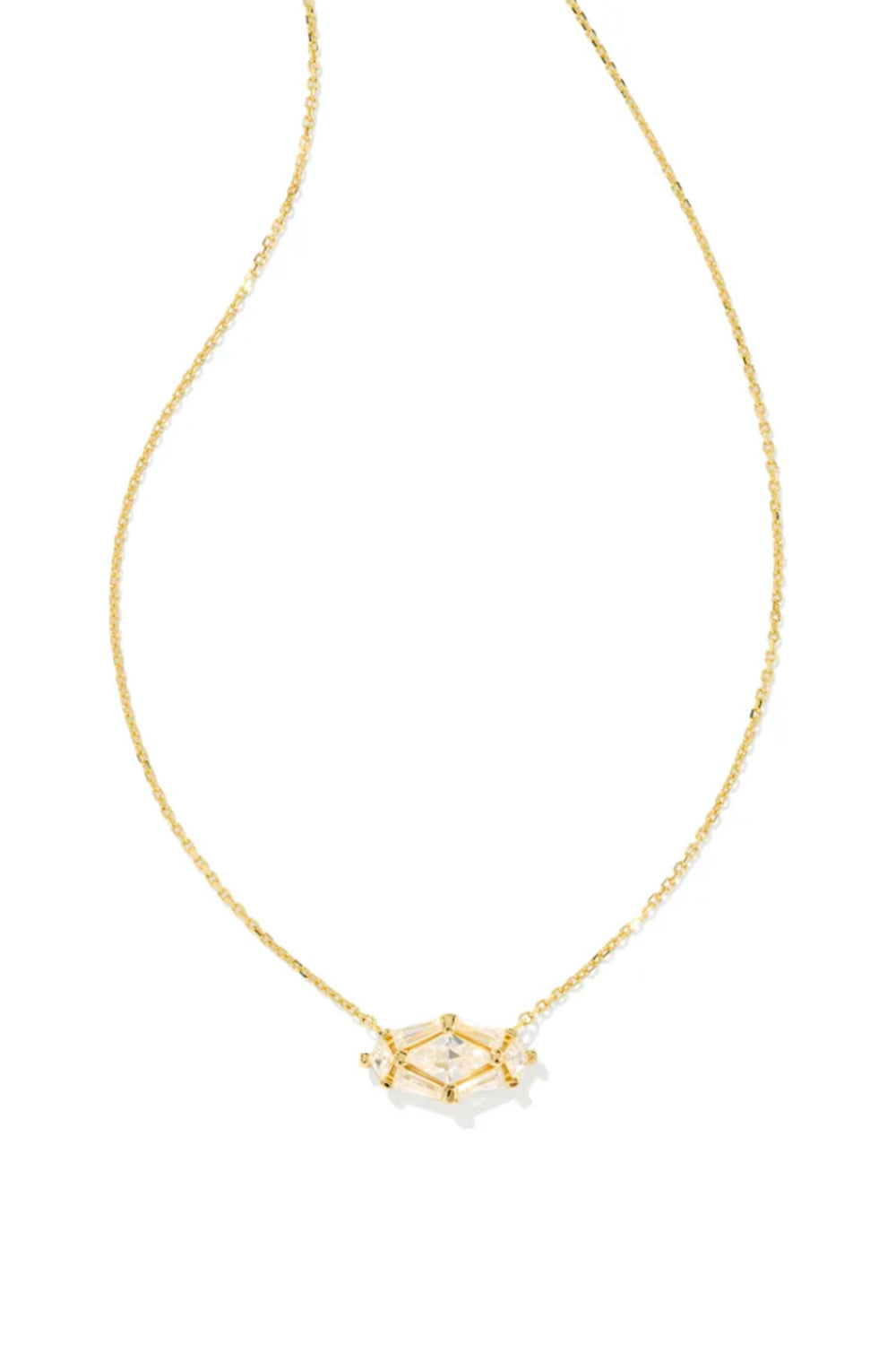 Kendra Scott Lindy Rae Elisa Golf Short Pendant Necklace in White Crystal