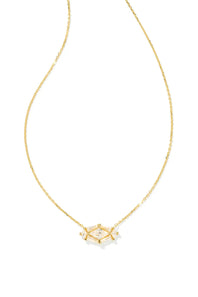 Kendra Scott Lindy Rae Elisa Golf Short Pendant Necklace in White Crystal