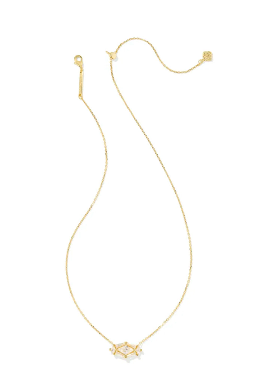 Kendra Scott Lindy Rae Elisa Golf Short Pendant Necklace in White Crystal
