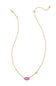 Kendra Scott Lips Pendant Necklace in Gold Hot Pink