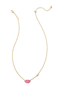 Kendra Scott Lips Pendant Necklace in Gold Hot Pink
