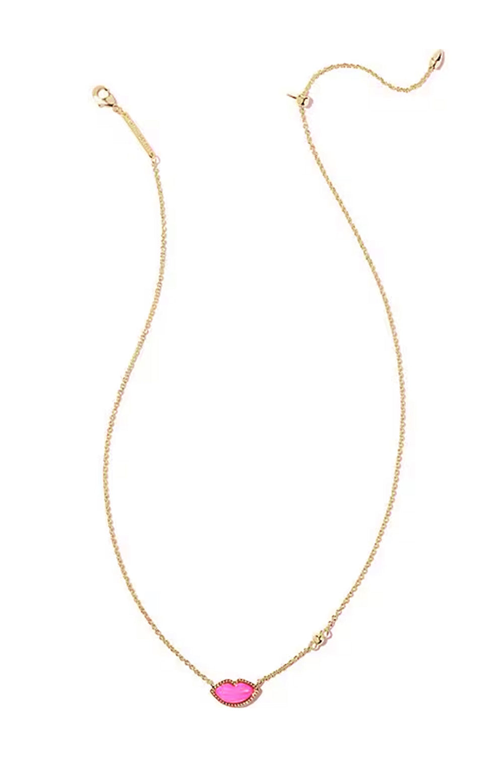 Kendra Scott Lips Pendant Necklace in Gold Hot Pink