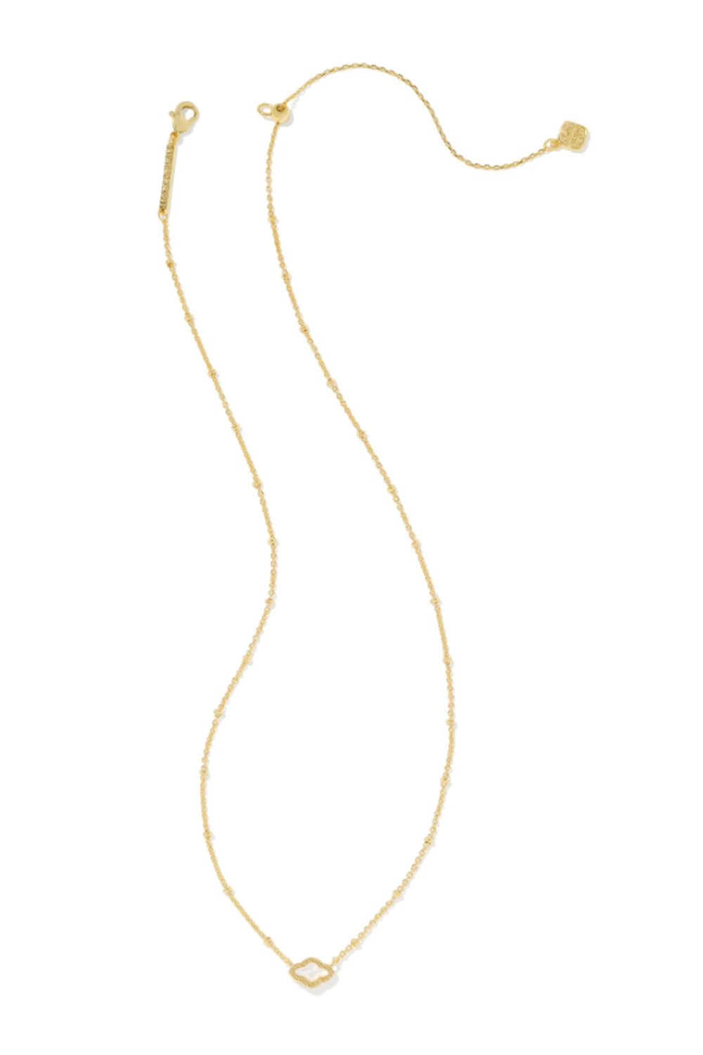 Kendra Scott Mini Abbie Gold Satellite Short Pendant in Ivory Mother-of-Pearl