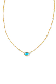 Kendra Scott Mini Elisa Gold Satellite Short Pendant Necklace in Turquoise Magnesite