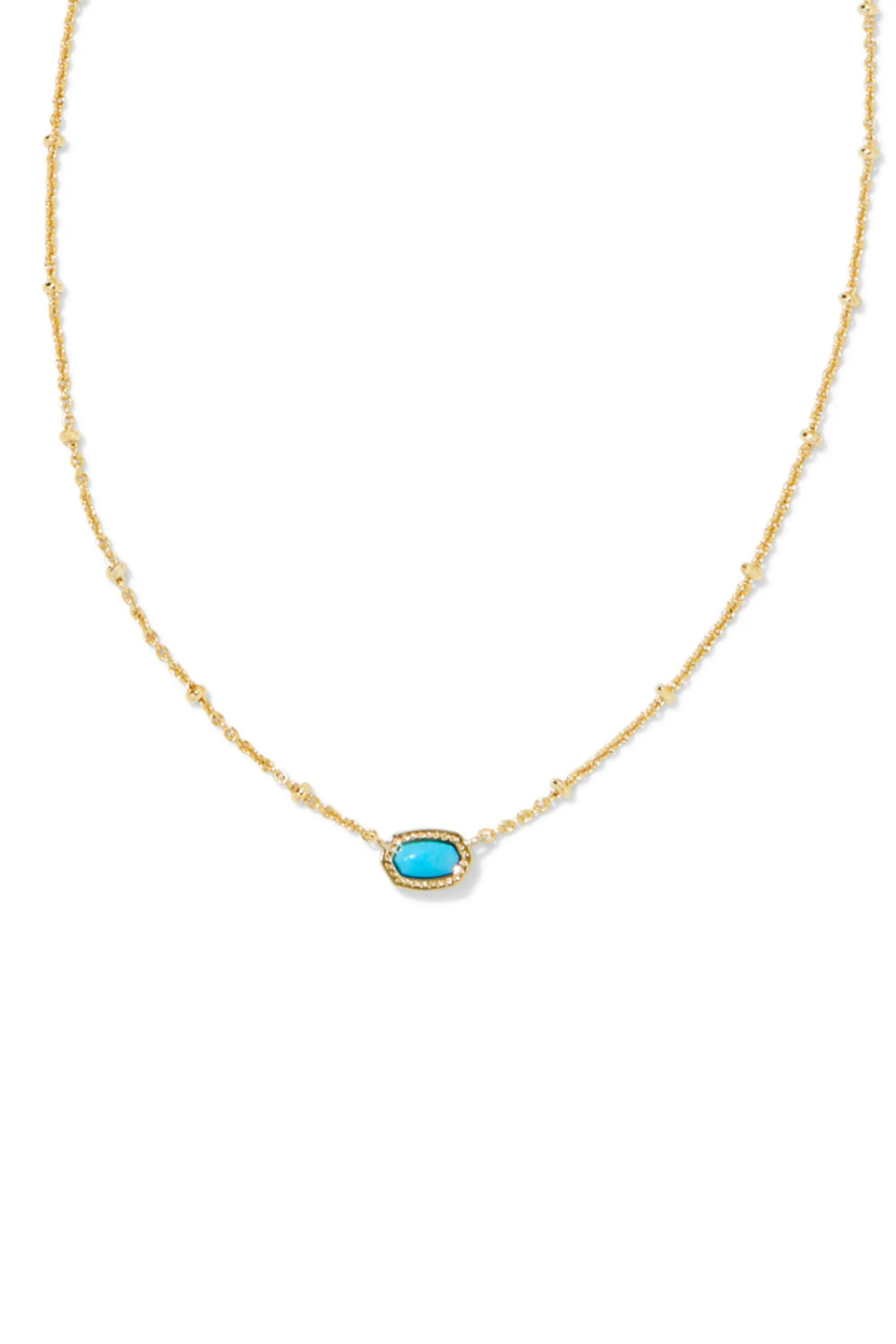 Kendra Scott Mini Elisa Gold Satellite Short Pendant Necklace in Turquoise Magnesite