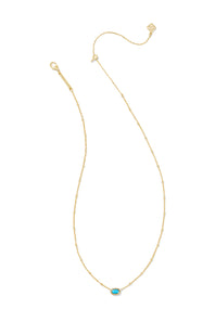 Kendra Scott Mini Elisa Gold Satellite Short Pendant Necklace in Turquoise Magnesite