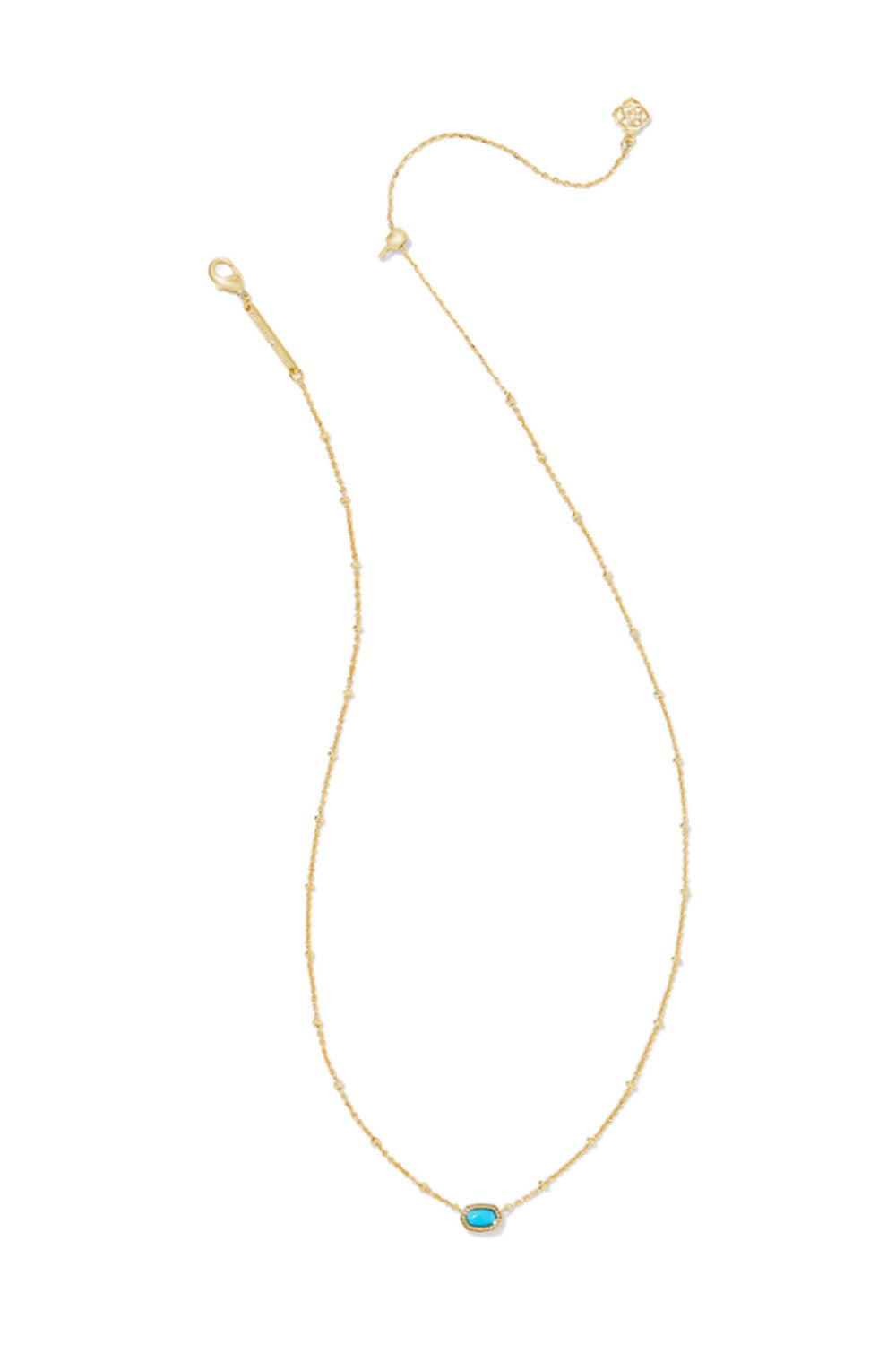 Kendra Scott Mini Elisa Gold Satellite Short Pendant Necklace in Turquoise Magnesite