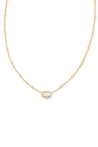 Kendra Scott Mini Elisa Gold Satellite Short Pendant Necklace in Ivory Mother-of-Pearl