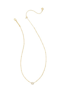 Kendra Scott Mini Elisa Gold Satellite Short Pendant Necklace in Ivory Mother-of-Pearl