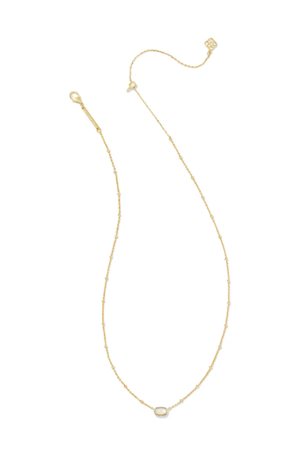 Kendra Scott Mini Elisa Gold Satellite Short Pendant Necklace in Ivory Mother-of-Pearl