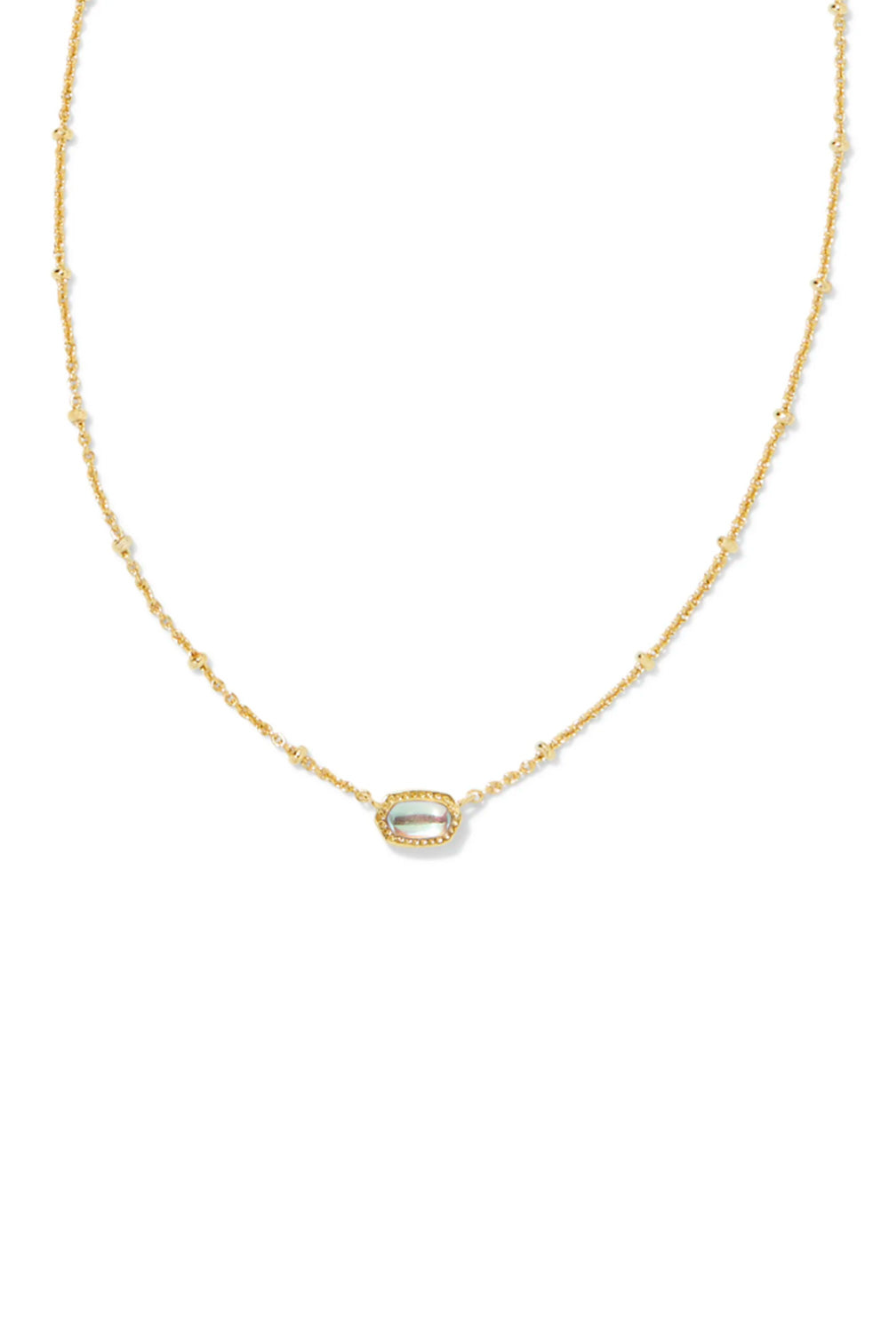 Kendra Scott Mini Elisa Gold Satellite Short Pendant Necklace in Dichroic Glass