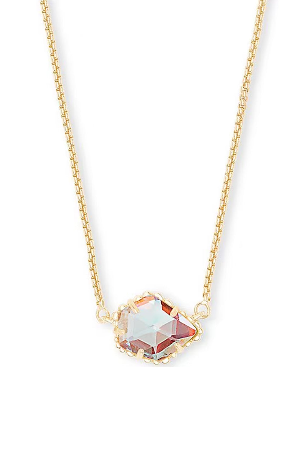 Kendra Scott Tess Gold Pendant Necklace in Dichroic Glass
