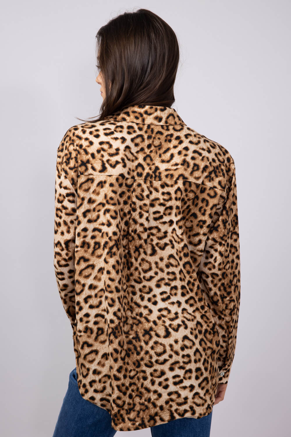 La Miel Button Up Shirt for Women in Desert Leopard