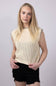 La Miel Crochet Knit Sweater Top for Women in Beige