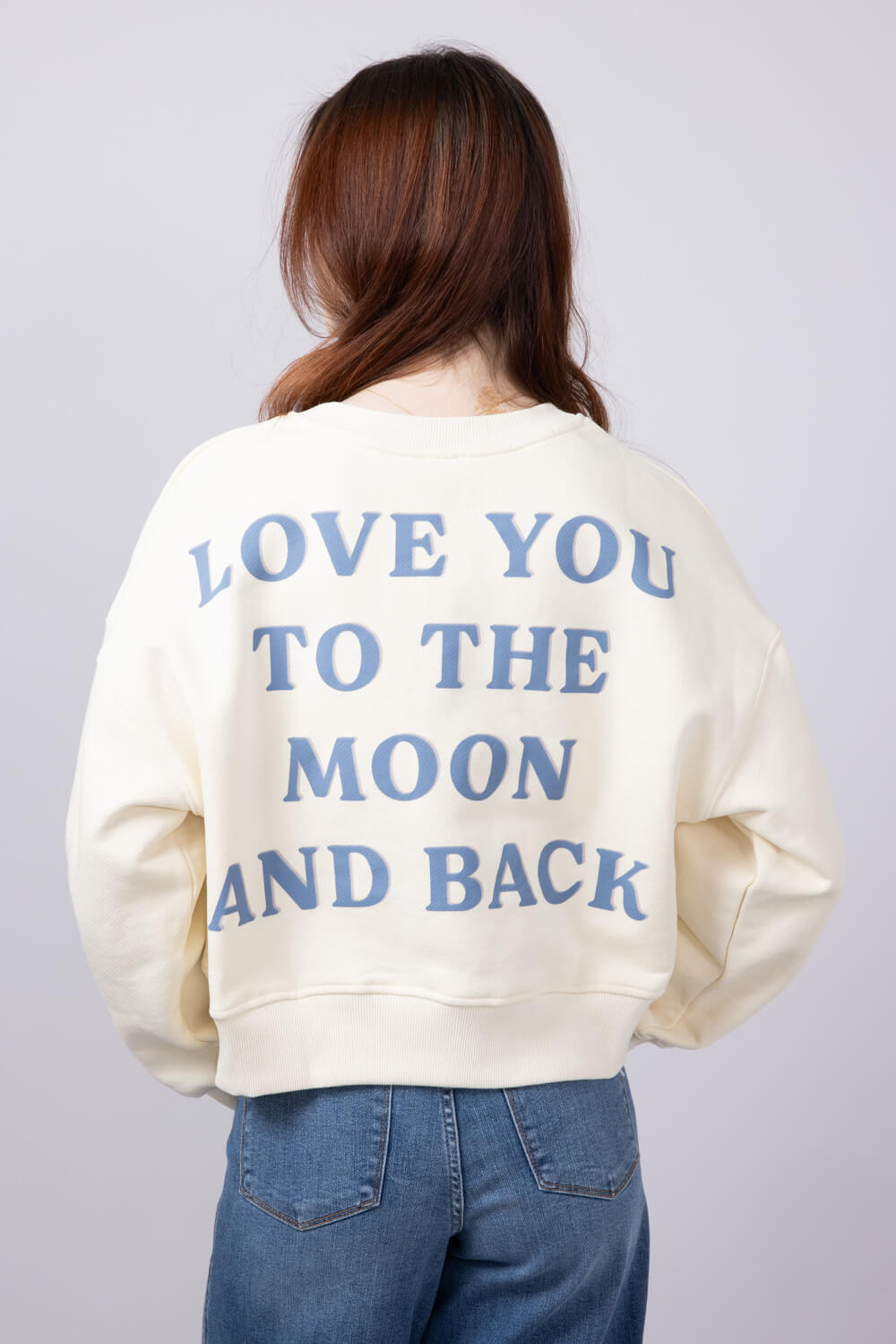 Love You To The Moon And Back Crewneck for Women in Cream