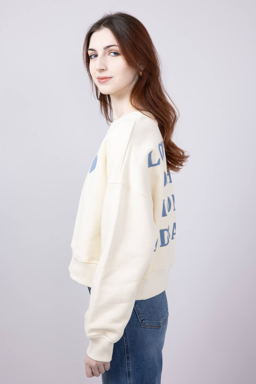Love You To The Moon And Back Crewneck for Women in Cream