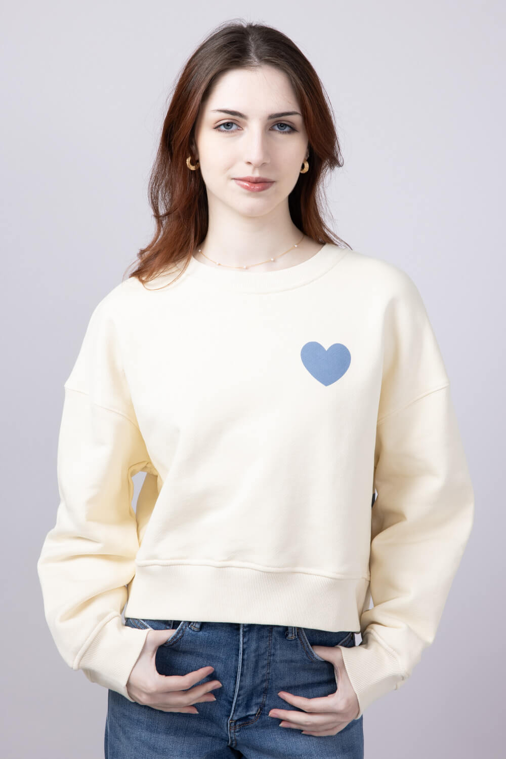 Love You To The Moon And Back Crewneck for Women in Cream