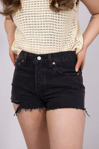 Levi’s 501 Original Denim Shorts for Women in Lunar Black