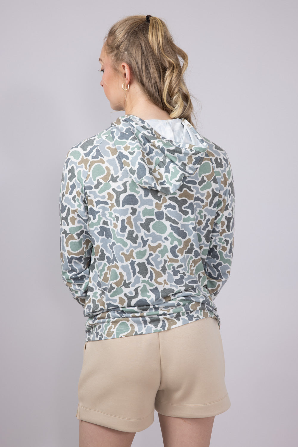 Local Girl LG Heather Blend Hoodie for Women in Bluff Grey Camo