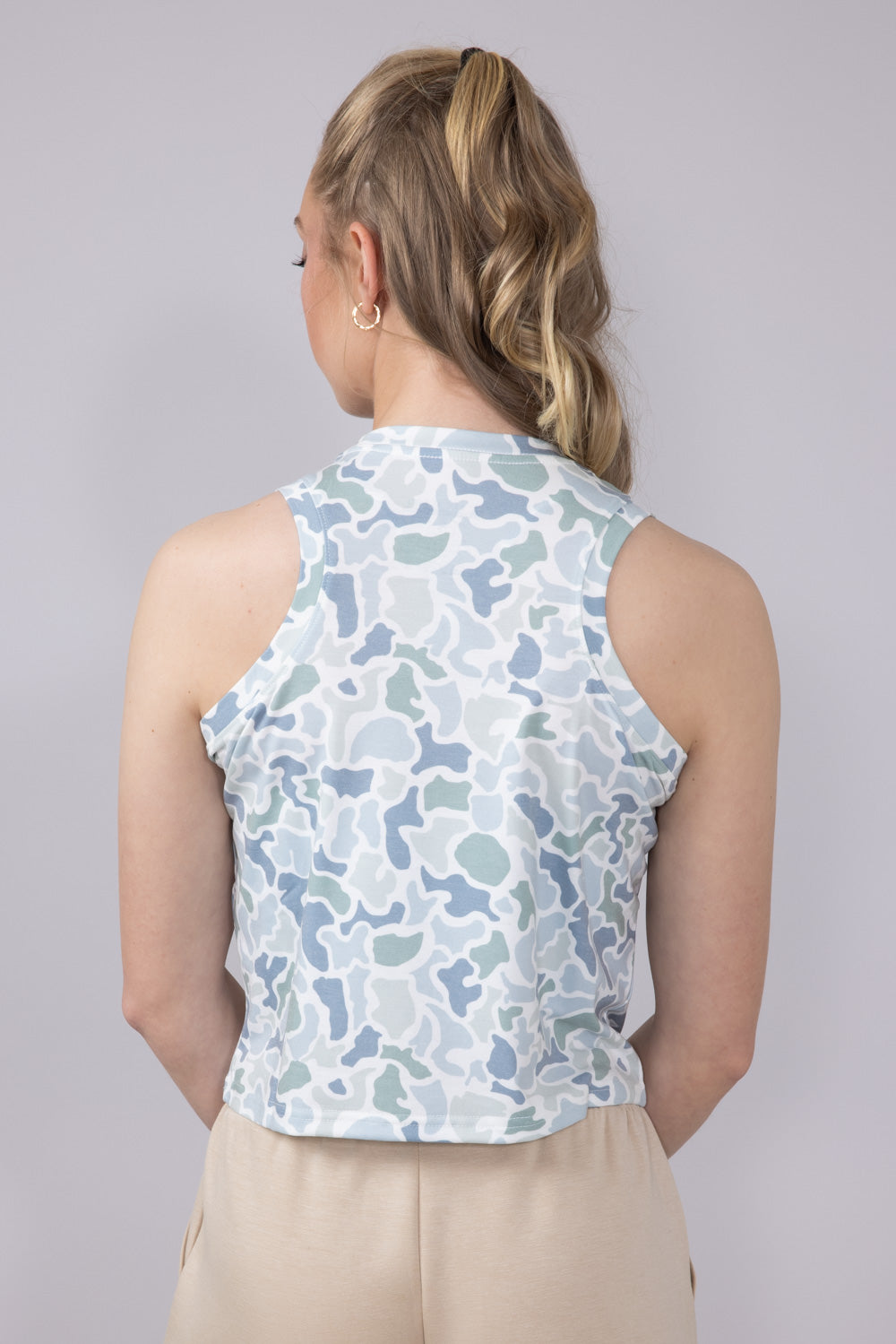 Local Girl Muscle Tank Top for Women in Coast Blue Camo