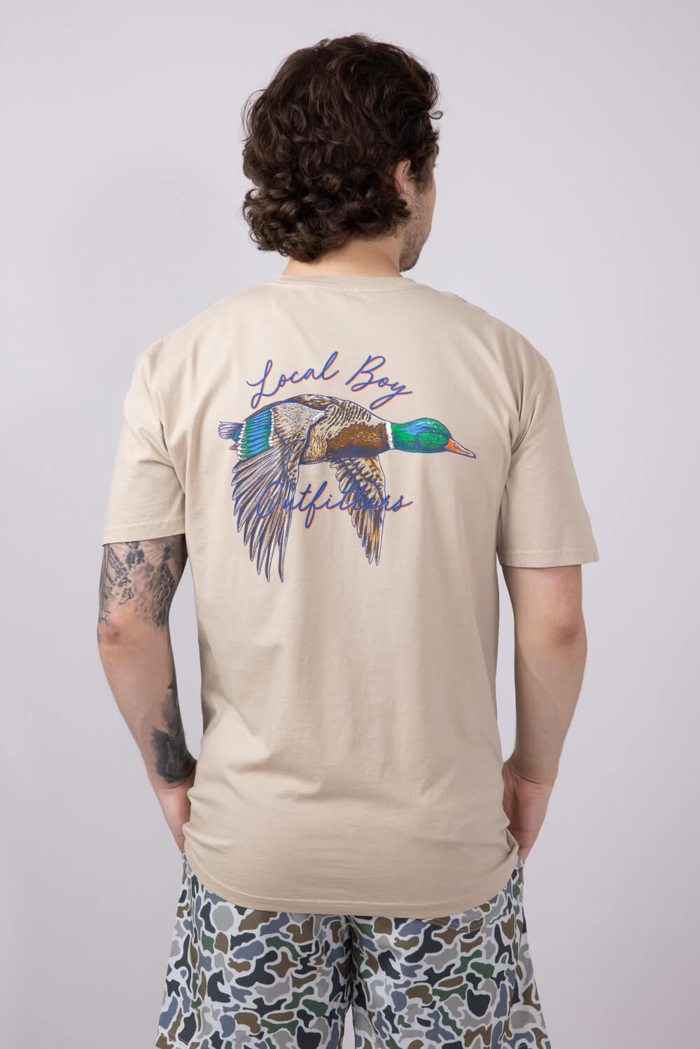 Local Boy Migrating T-Shirt for Men in Latte 