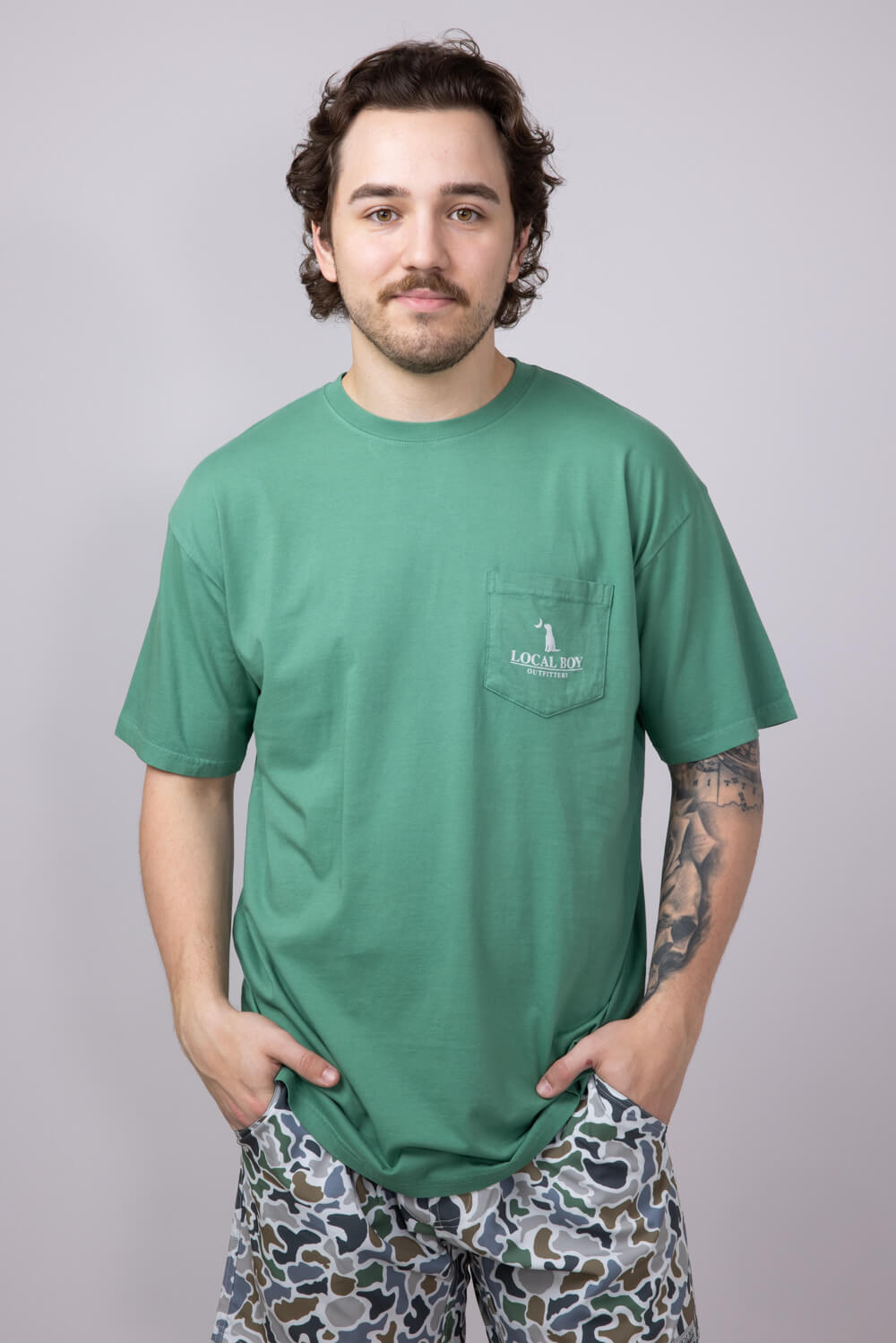 Local Boy Salmon T-Shirt for Men in Green