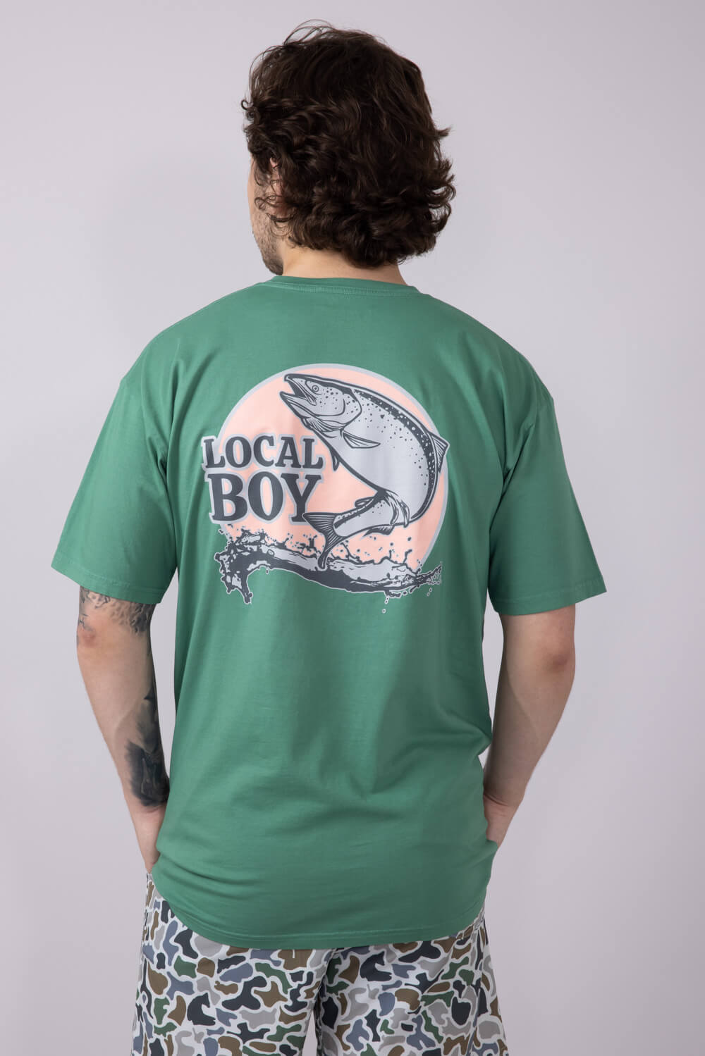 Local Boy Salmon T-Shirt for Men in Green