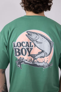 Local Boy Salmon T-Shirt for Men in Green