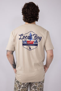 Local Boy Banquet T-Shirt for Men in Latte