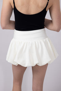 Scuba Knit Bubble Mini Skirt for Women in White