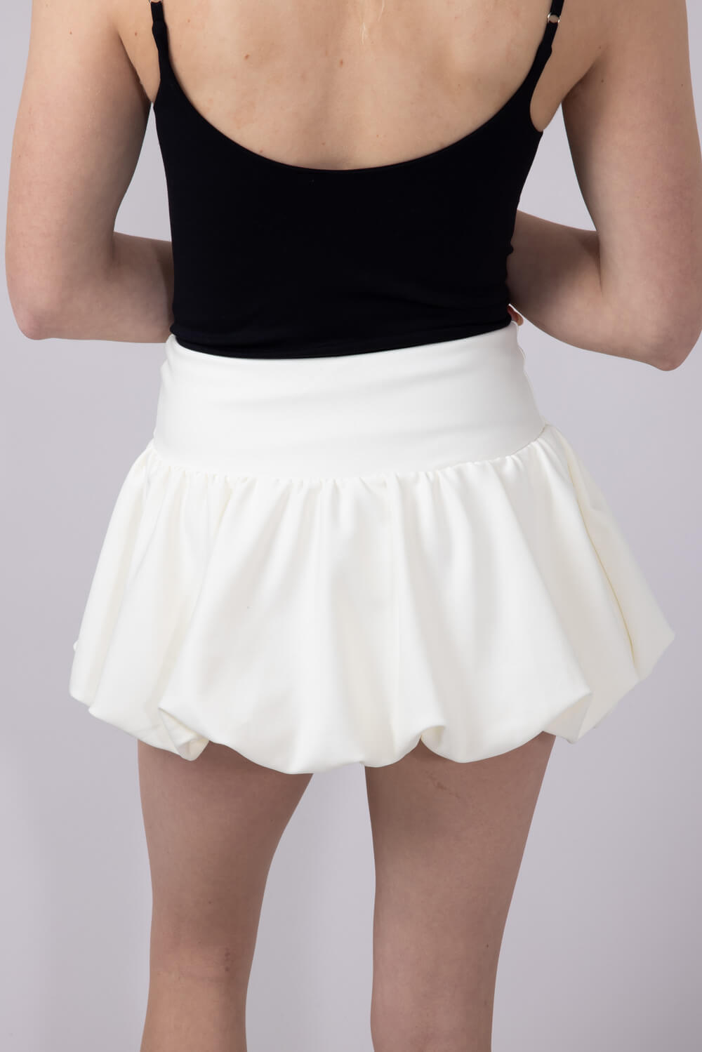 Scuba Knit Bubble Mini Skirt for Women in White