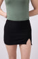 Scuba Knit Front Slit Mini Skirt for Women in Black