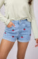 Love Tree Cherry Embroidered Denim Shorts for Women