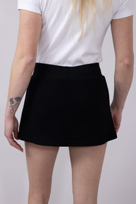 Love Tree Drawstring Scuba Lounge Mini Skort for Women in Black