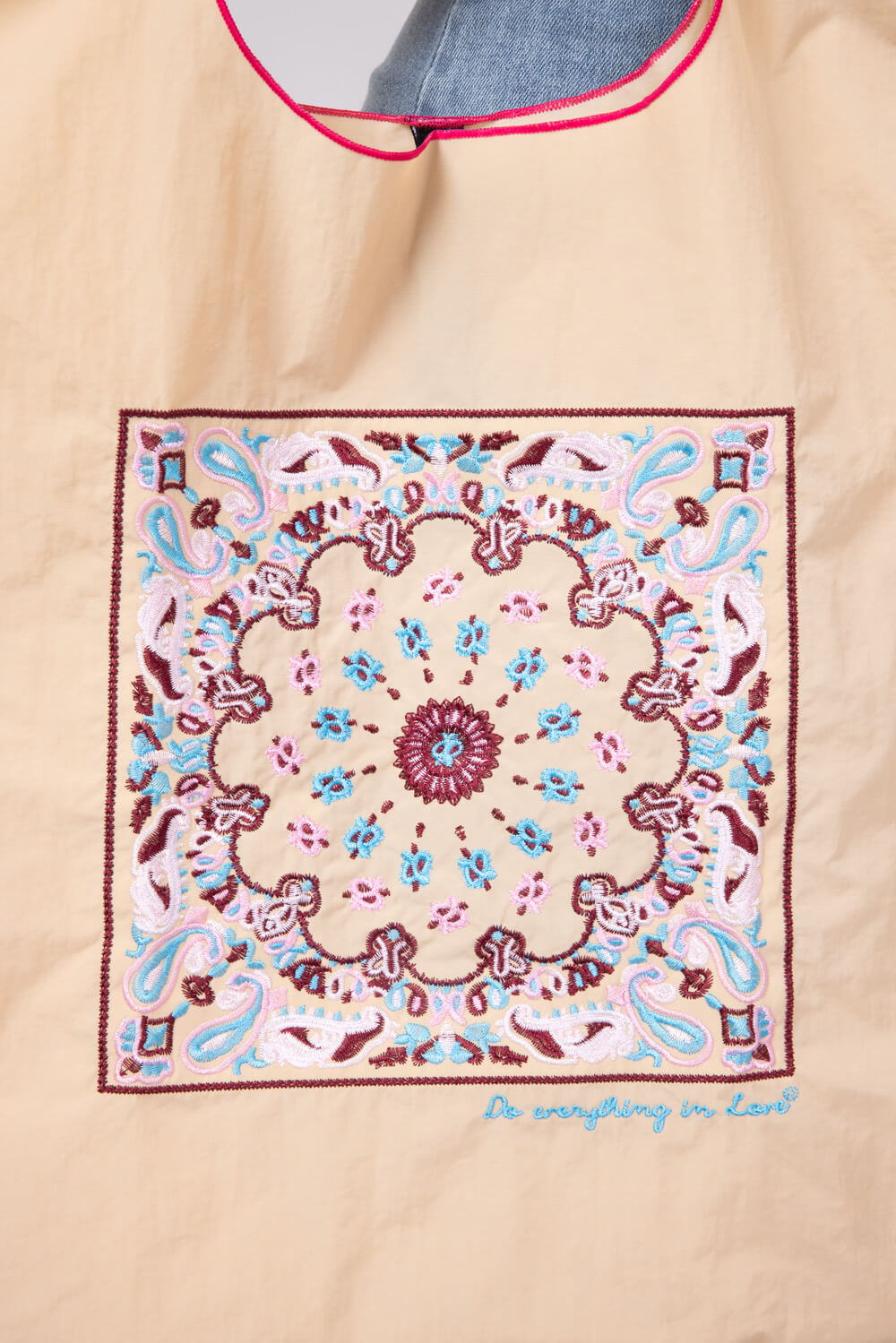 Mandala Rope Handle Bag in Beige