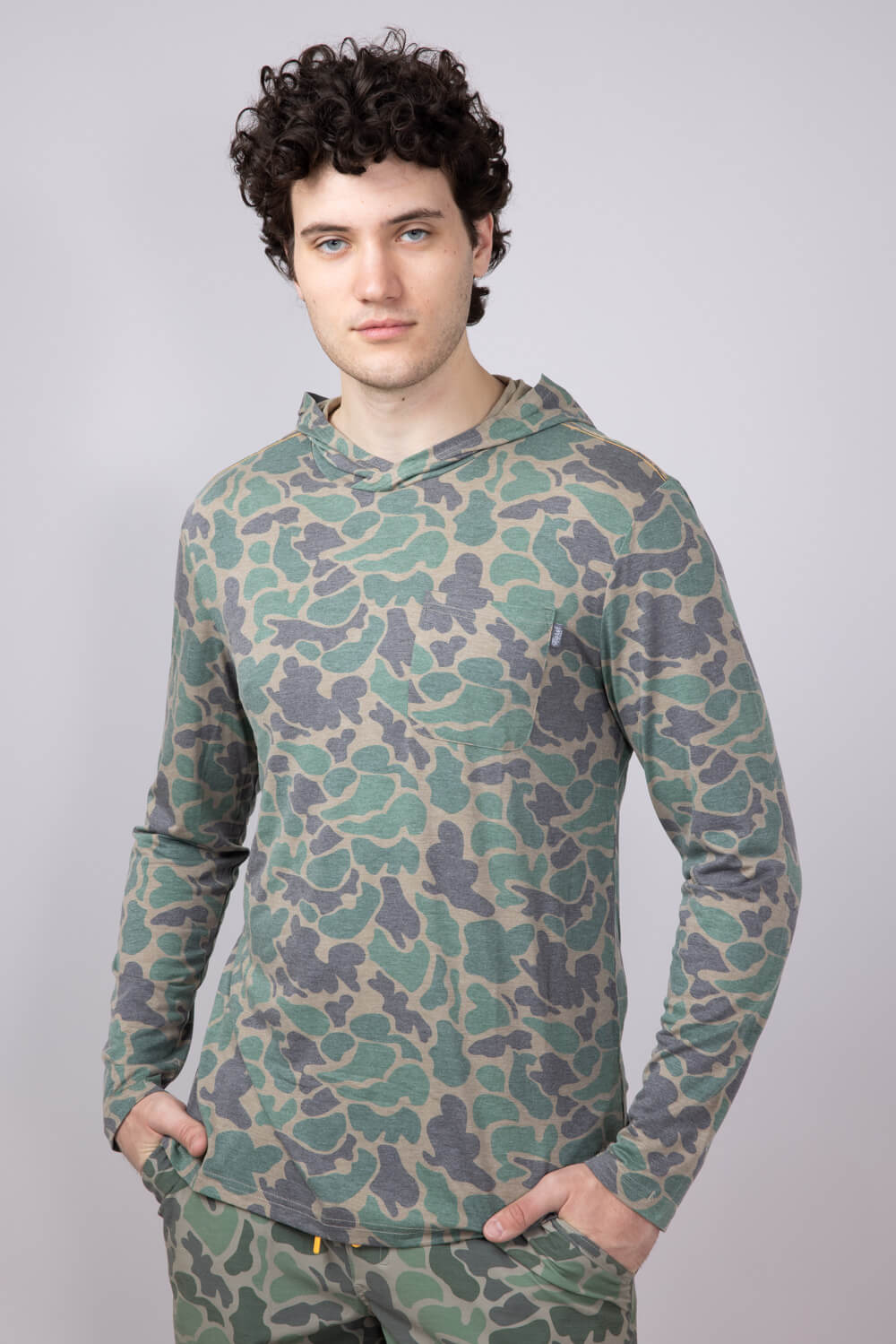 Marsh Wear Buxton Tech Hoodie for Men in Green Mallard Camo 