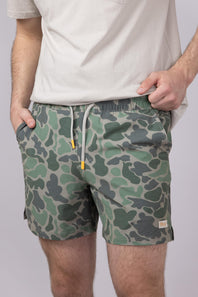 Marsh Wear Fulton Volley 6” Shorts for Men in Green Mallard Camo