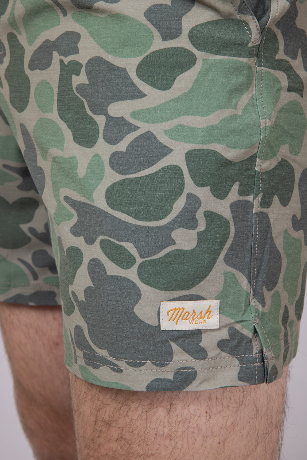 Marsh Wear Fulton Volley 6” Shorts for Men in Green Mallard Camo