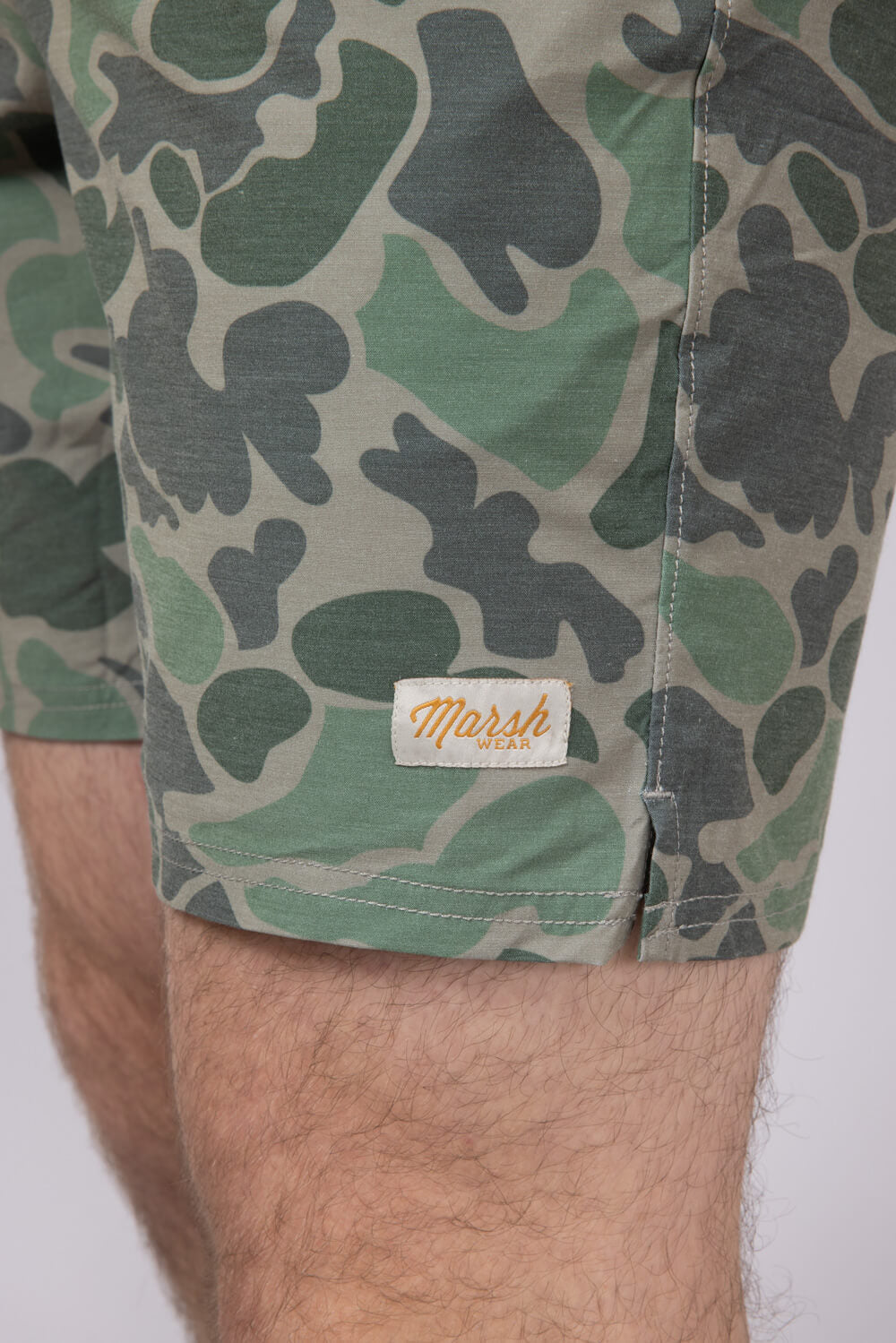 Marsh Wear Fulton Volley 8” Shorts for Men in Green Mallard Camo