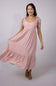 Maxi Tie Sleeve Dress for Women in Light Pink