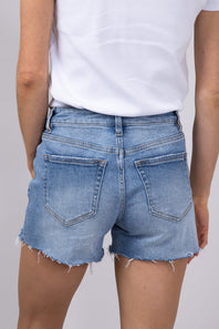 Mica High Rise Cut Off Denim Shorts for Women