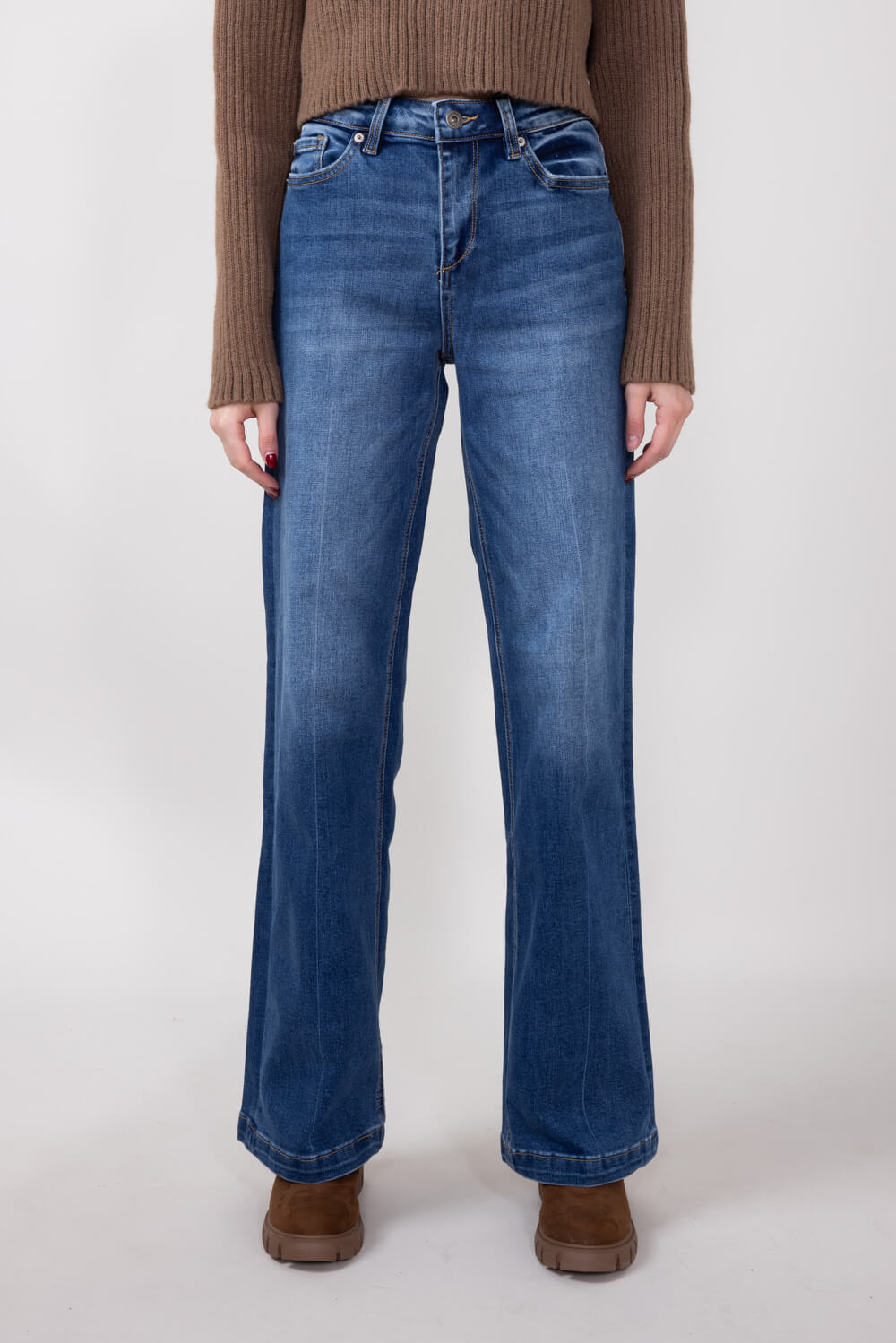 Mica High-Rise Wide Leg Jeans for Women in Dark Wash
