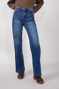 Mica High-Rise Wide Leg Jeans for Women in Dark Wash