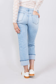 Mica Mid Rise Cuffed Straight Jeans for Women