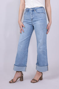 Mica Super High Rise Cuffed Wide Leg Jeans for Women