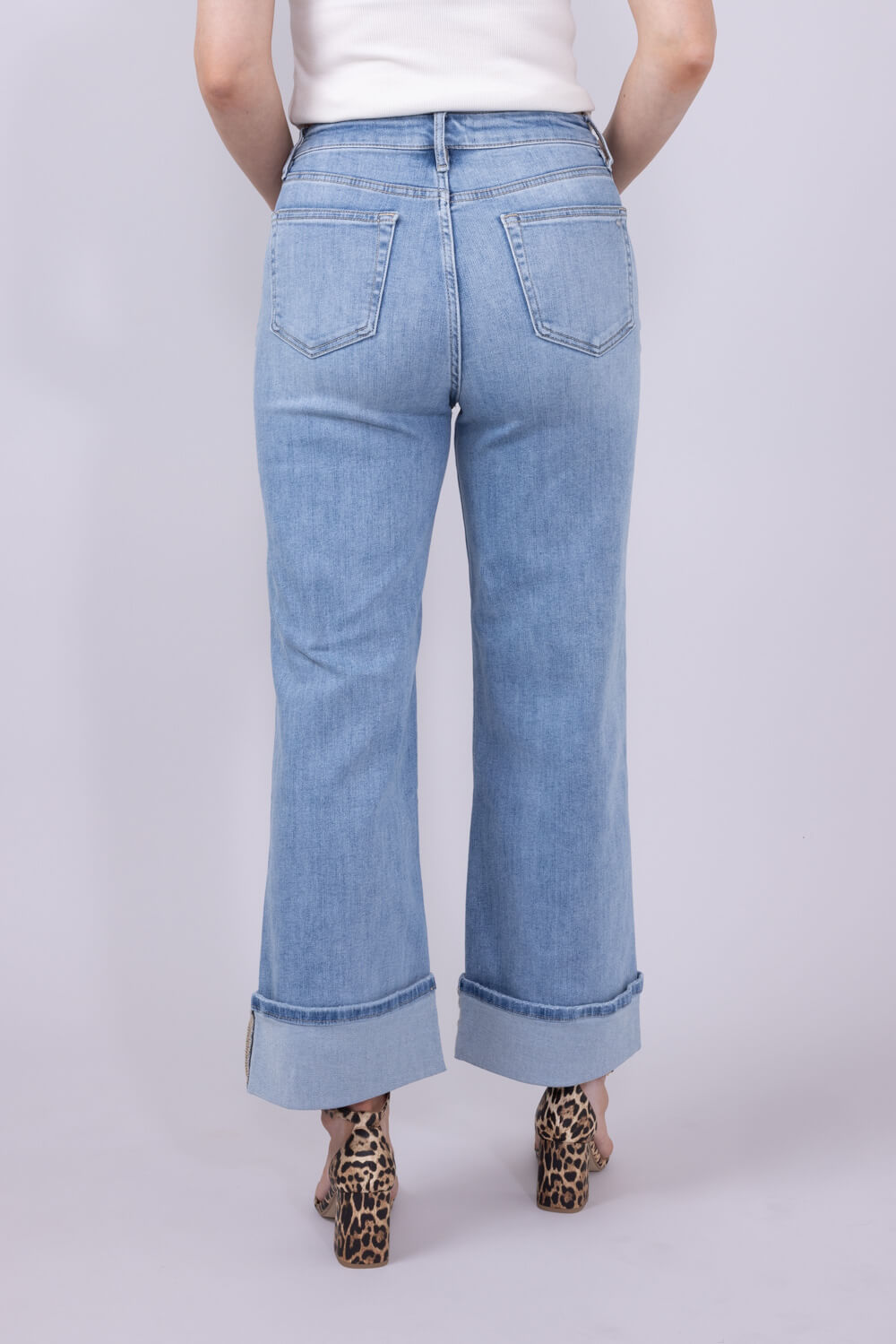 Mica Super High Rise Cuffed Wide Leg Jeans for Women
